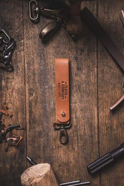 Floyd and Company Leather Keychain (Saddle Tan)