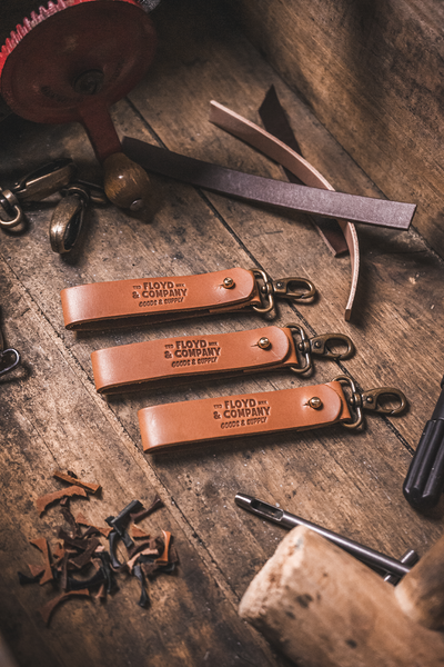 Floyd and Company Leather Keychain (Saddle Tan)