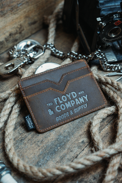 Vintage Brown Leather Card Holder